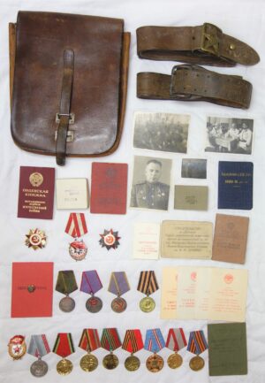 group of Soviet orders and medals