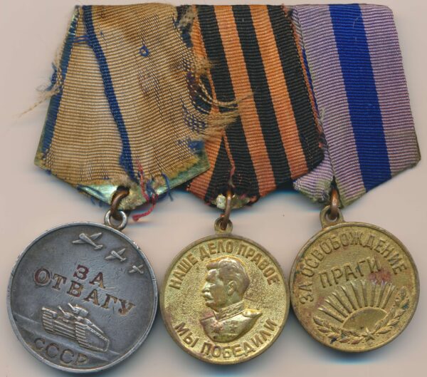Group of Soviet Medals. Medal for Bravery, Liberation of Prague+Germany