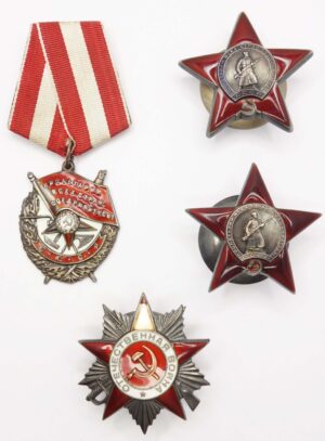 Documented group of Soviet Orders and Medals