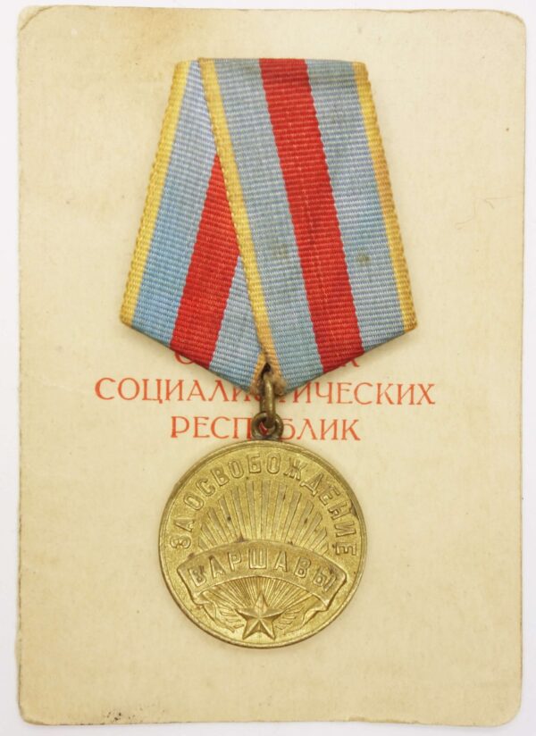 Medal for the Liberation of Warsaw with document
