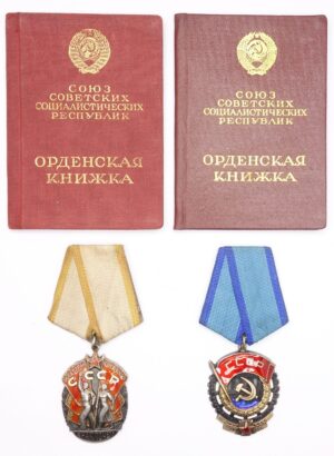 Documented group of an Order of the Red Banner of Labor and an Order of the Badge of Honor