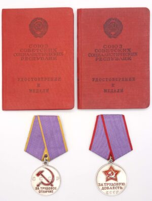 Medals for Labor Valor and Distinguished Labor with booklets