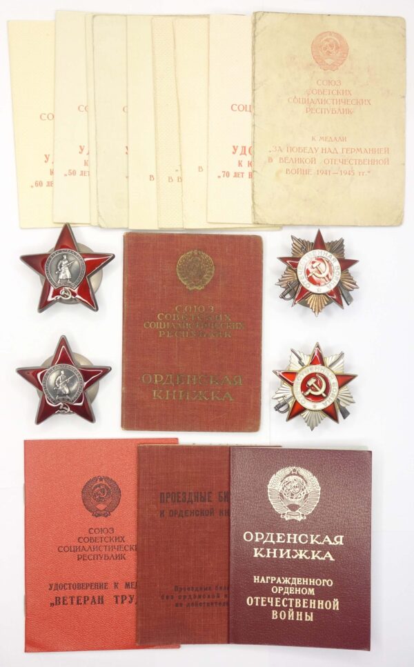 Documented group of two Orders of the Patriotic War and Red Stars to a pilot