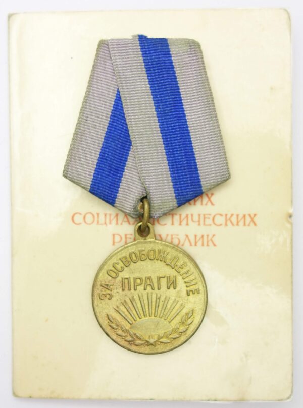 Medal for the Liberation of Prague with document