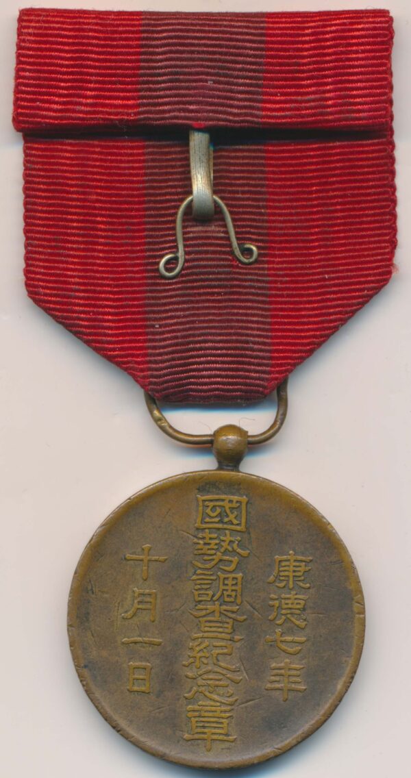 National Census Commemorative Medal from Japan 1940