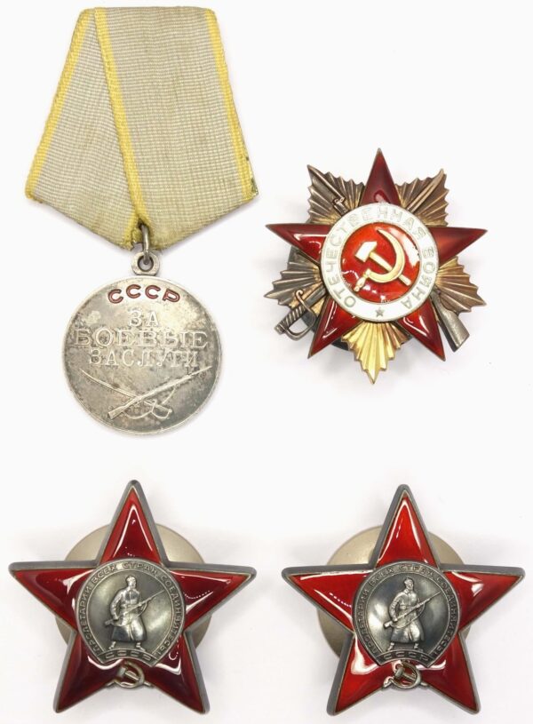 Awards Group of Orders of the Patriotic War 1st class and Red Stars 