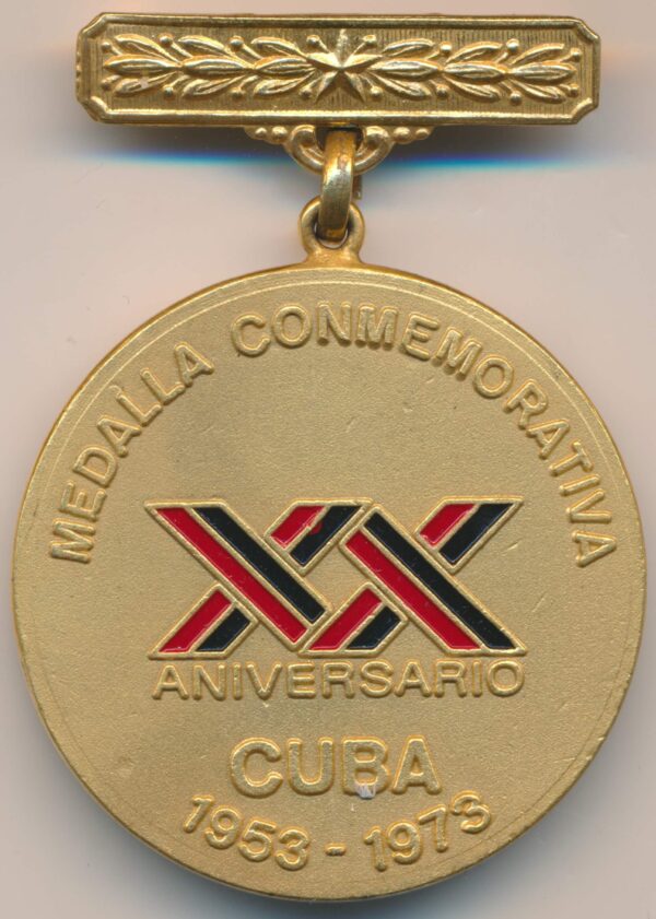 Republic of Cuba. Commemorative Medal XX Anniversary of the Assault on the Moncada Barracks