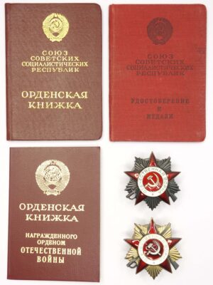 Complete Documented group of an Order of the Patriotic War 2nd and 1st class