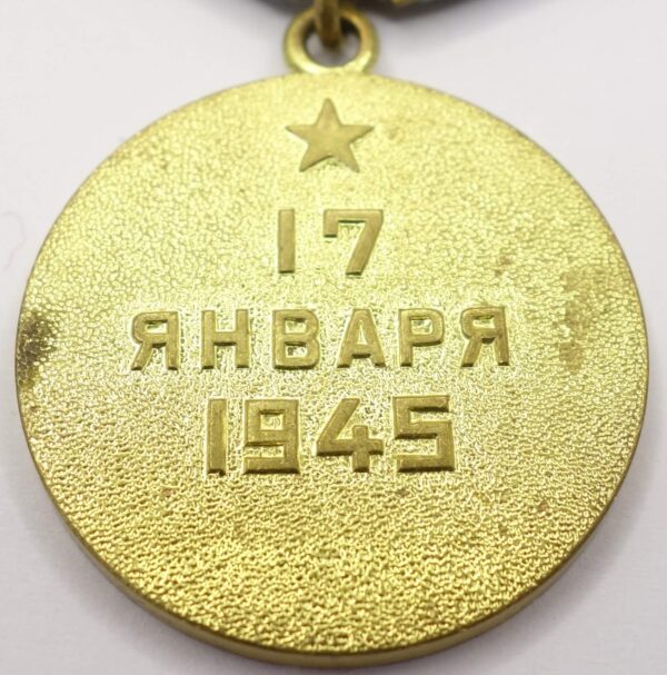 Soviet Medal for the Liberation of Warsaw variation 4 (Voenkomat) with document - Image 11