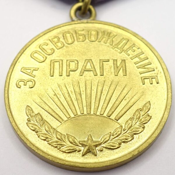 Soviet Medal for the Liberation of Prague variation 1a - Image 7
