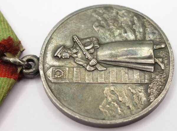 Documented Medal for Distinction in Guarding the State Border of the USSR solid silver variation (with rounded eyelet) - Image 10