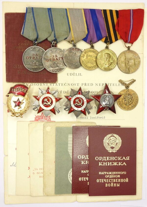 group of an Order of the Red Star and Bravery Medals USSR