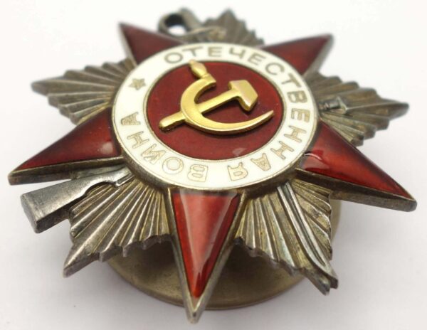 Documented Group of Soviet awards: Order of the Patriotic War 2nd class #337750, Red Star #649854 & #3261371, Medal for Combat Merit #273749 + more - Image 7