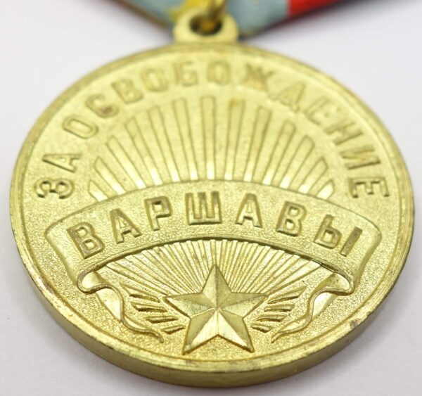 Soviet Medal for the Liberation of Warsaw variation 2 with document - Image 8