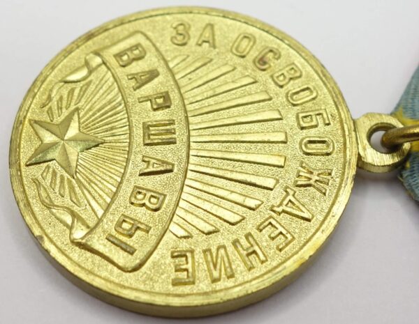 Soviet Medal for the Liberation of Warsaw variation 2 with document - Image 9