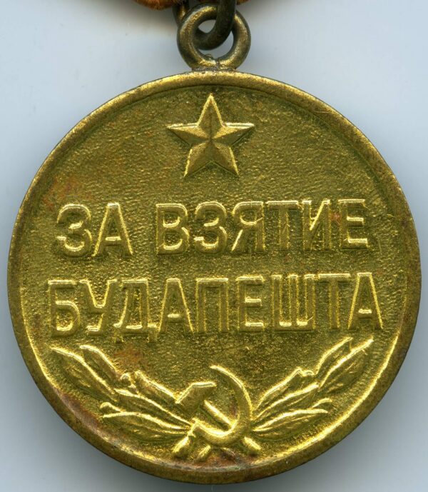 Soviet Medal for the Capture of Budapest variation 1b - Image 3