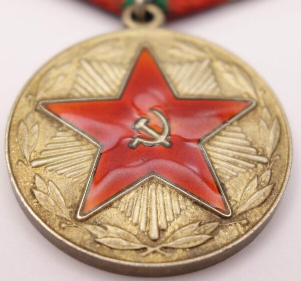 Soviet Medal for Impeccable Service 1st class silver variation with document - Image 6