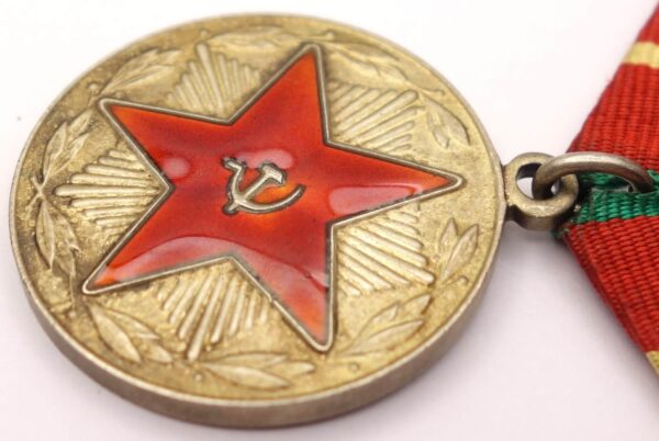 Soviet Medal for Impeccable Service 1st class silver variation with document - Image 7
