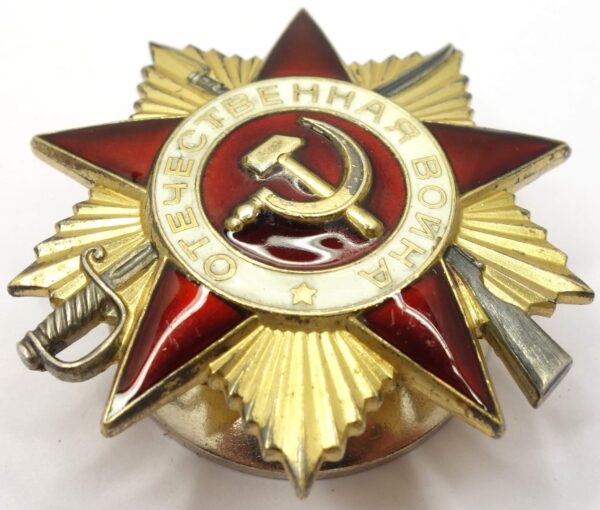 Soviet Order of the Patriotic War 1st class #1073403 with booklet - Image 5
