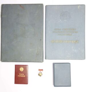 Soviet Mother Heroine with documents