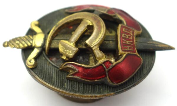Distinguished NKVD Employee Badge #4158 with Document - Image 6