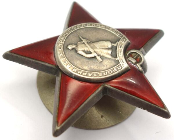 Complete Group of an Order of the Red Star #874567 and two Medals for Bravery #1595208 + #2417951 - Image 8