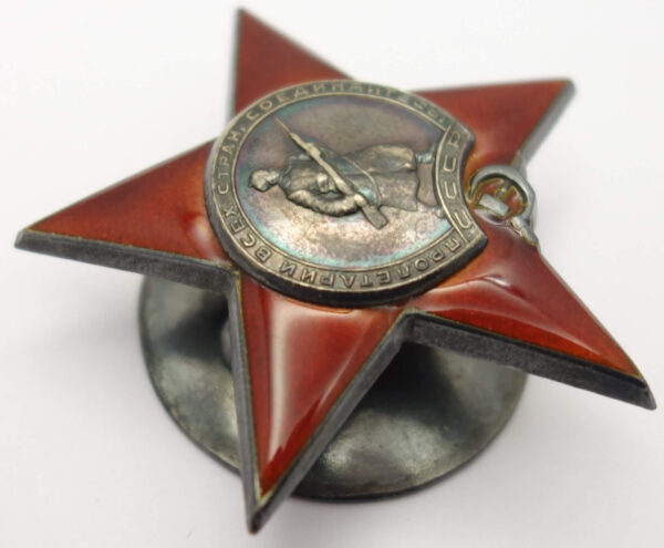 Group of Soviet awards: Order of the Patriotic War 2nd class #530667, Red Star #216343 and Medal for Combat Merit #136265 - Image 18