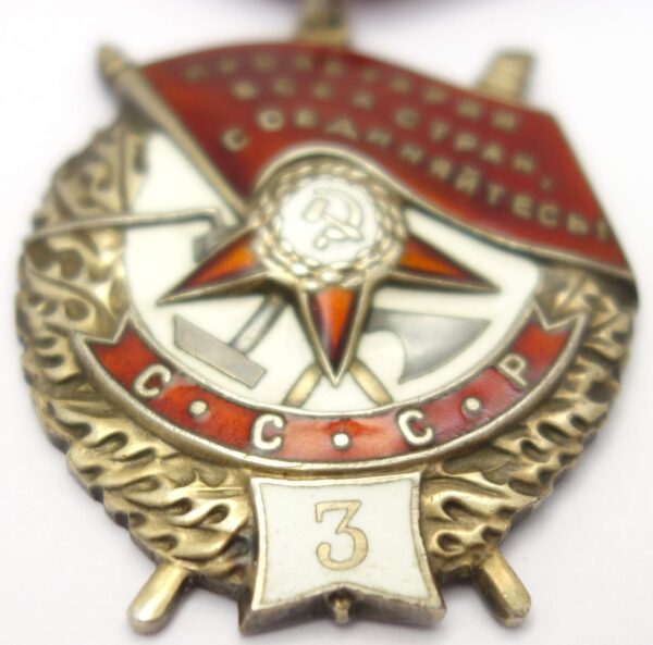 Soviet Order of the Red Banner 3rd award #6346 - Image 7