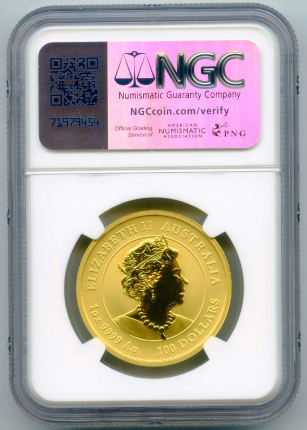 2022 1 oz gold $100 Lunar Tiger (Lunar Series III, Perth Mint) MS70