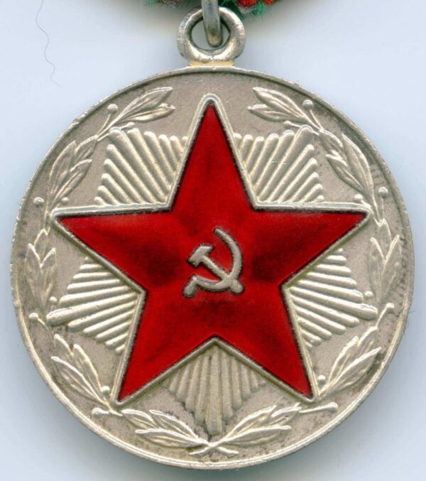 Soviet Medal for Impeccable Service 1st class MOOP Kaz. SSR (Kazakhstan) with document - Image 6