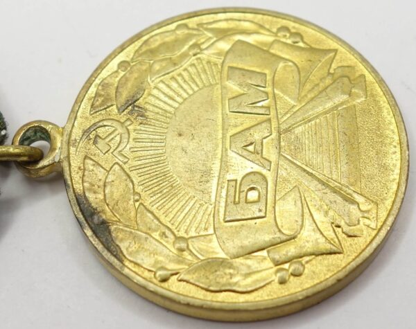 Soviet Medal for the Construction of the Baikal-Amur Railway (BAM) with booklet - Image 12