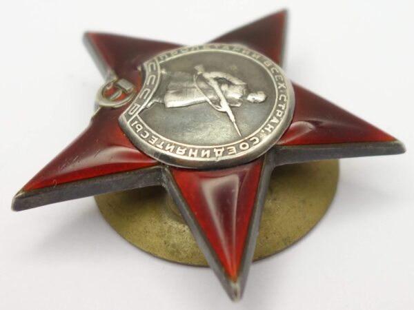 Documented group of Soviet Awards: Orders of the Red Star #383752, Medal for Bravery #2721257 and Medal for the Liberation of Warsaw - Image 7