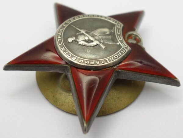 Documented group of Soviet Awards: Orders of the Red Star #383752, Medal for Bravery #2721257 and Medal for the Liberation of Warsaw - Image 8