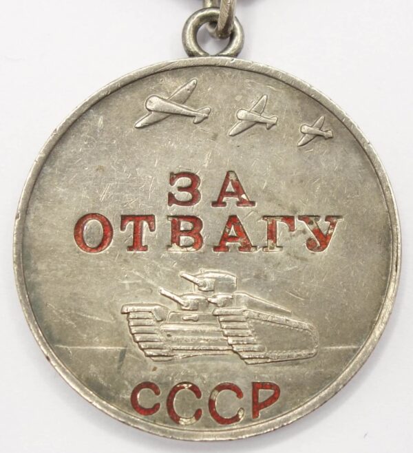 Documented group of Soviet Awards: Orders of the Red Star #383752, Medal for Bravery #2721257 and Medal for the Liberation of Warsaw - Image 14
