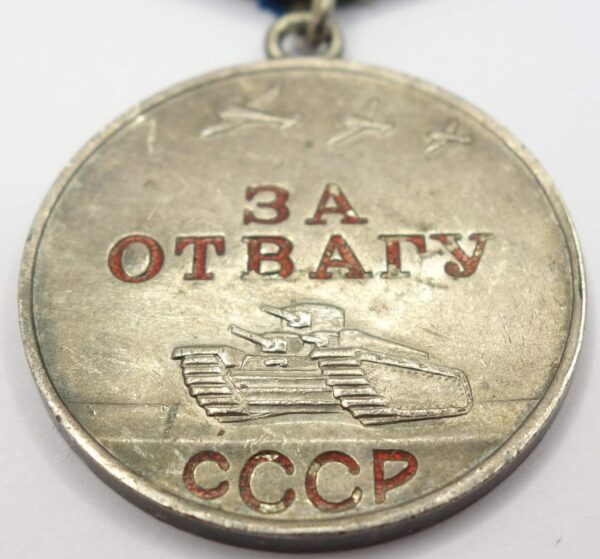 Documented group of Soviet Awards: Orders of the Red Star #383752, Medal for Bravery #2721257 and Medal for the Liberation of Warsaw - Image 18