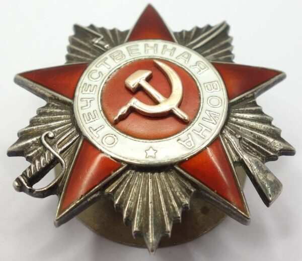 Group of Soviet awards: Order of the Patriotic War 2nd class #765291, Order of Glory 3rd class #79630 and Bravery Medals #1069844 & #3237516 - Image 6