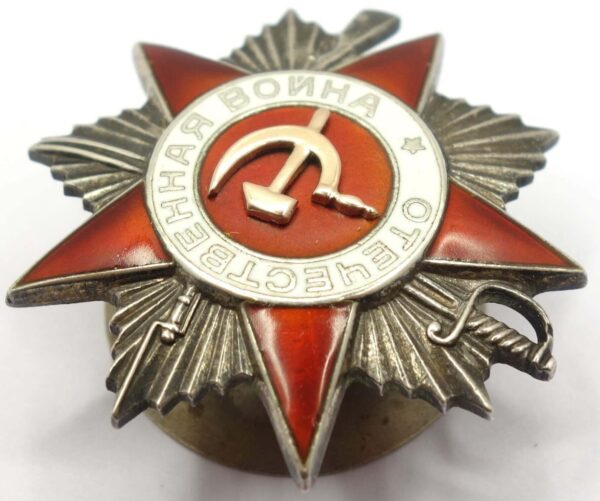 Group of Soviet awards: Order of the Patriotic War 2nd class #765291, Order of Glory 3rd class #79630 and Bravery Medals #1069844 & #3237516 - Image 8