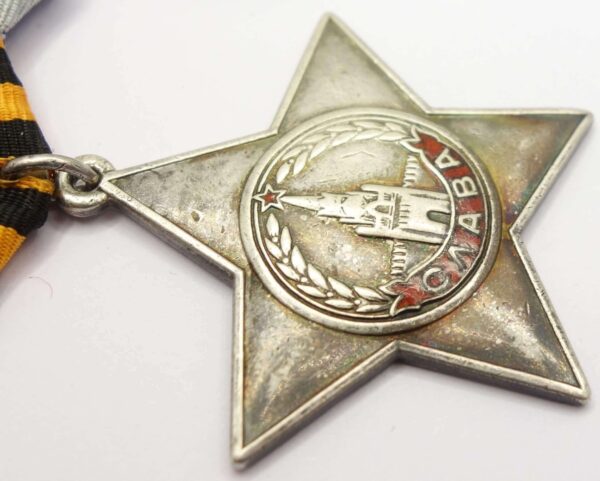 Group of Soviet awards: Order of the Patriotic War 2nd class #765291, Order of Glory 3rd class #79630 and Bravery Medals #1069844 & #3237516 - Image 20