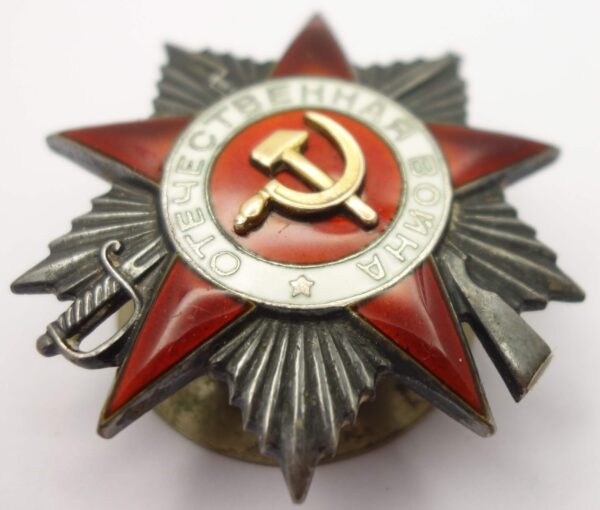 Complete documented group of Soviet Awards: Red Banner #155080, Order of the Patriotic War 2nd class #143306, Red Star #3230831 and 2 Medals for Combat Merit - Image 18