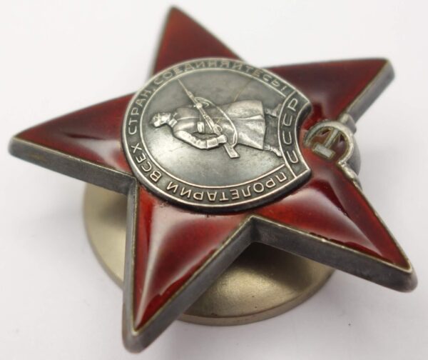 Complete documented group of Soviet Awards: Red Banner #155080, Order of the Patriotic War 2nd class #143306, Red Star #3230831 and 2 Medals for Combat Merit - Image 30