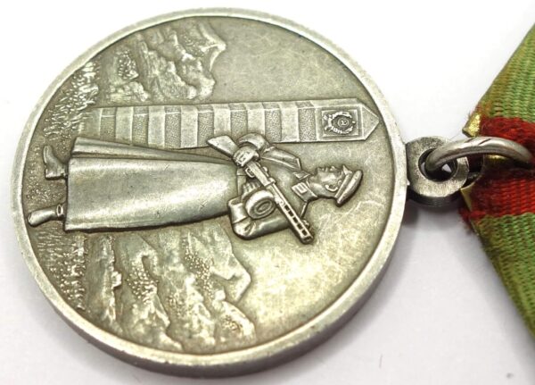Medal for Distinction in Guarding the State Border of the USSR solid silver variation (with flat eyelet) - Image 8