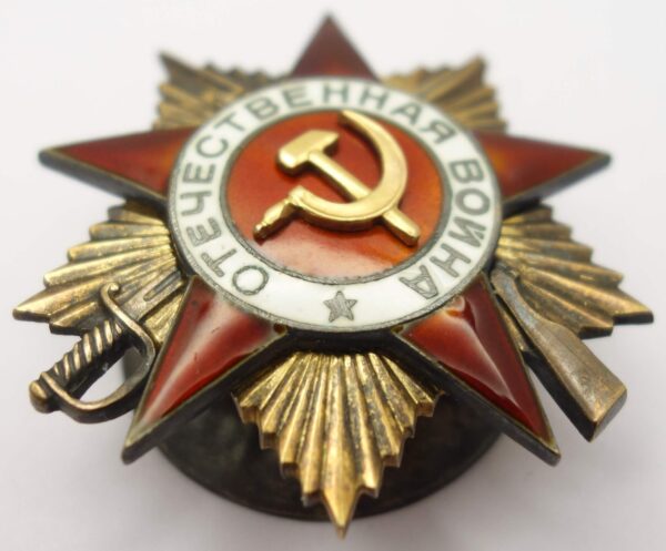 Soviet Order of the Patriotic War 1st class #195239 with Order Booklet - Image 6