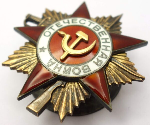 Soviet Order of the Patriotic War 1st class #195239 with Order Booklet - Image 7
