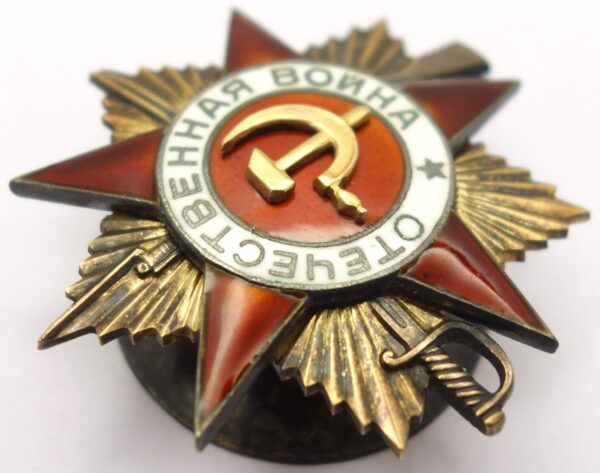 Soviet Order of the Patriotic War 1st class #195239 with Order Booklet - Image 8