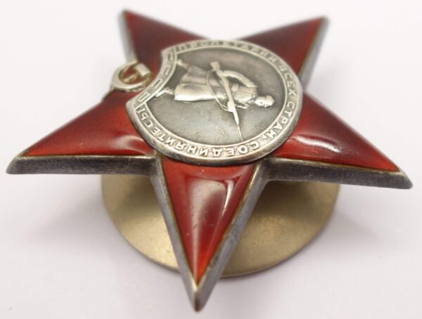 Group of Soviet awards: Order of the Patriotic War 2nd class #744533, Red Star #753692, Medal for Bravery #400164 and Campaign Medals - Image 17
