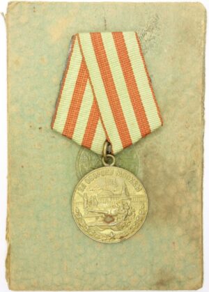 Soviet Medal for the Defense of Moscow with rare booklet