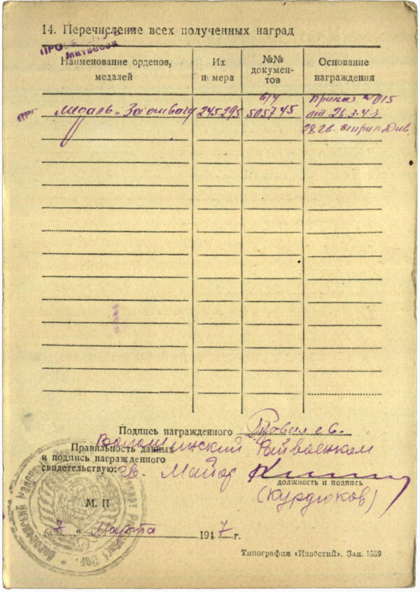 Soviet Medal for Bravery #245295 - Image 17