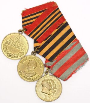 3 Soviet Medals on bar Berlin