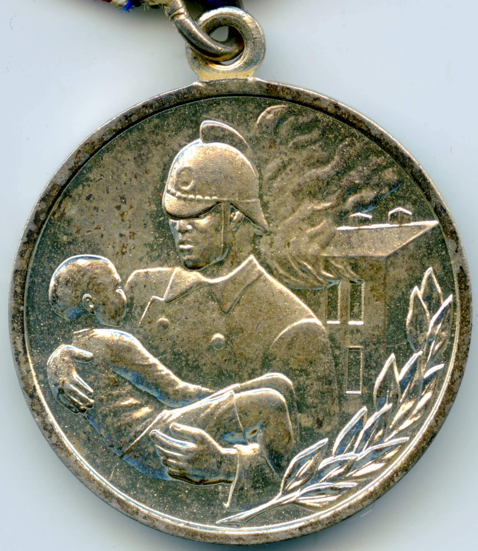 Medal for Courage in a Fire with document
