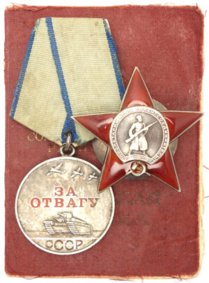 Complete documented group of an Order of the Red Star and Medal for Bravery